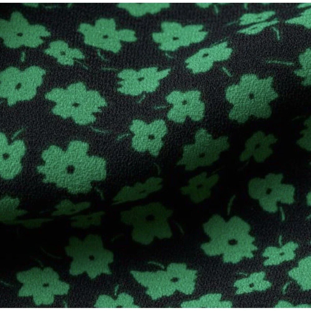 H&M Women Pants Casual leg cropped Green & Black Flo cord trousers - Picture 6 of 12